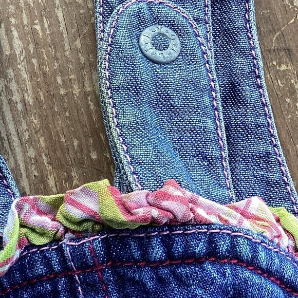 Oilily Pink Denim Jean Floral Overalls Size 2Y - Picture 3 of 5
